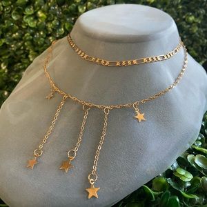 Double Layer Gold Star Necklace